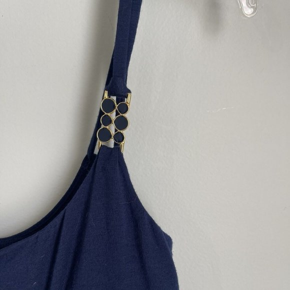 Robin Piccone Navy Blue Sleeveless Dress Gold Tone Hardware - Picture 4 of 7